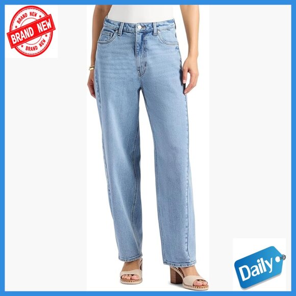 Denim - High Rise Barrel Leg Jeans, Relaxed Fit, Premium Cotton Denim